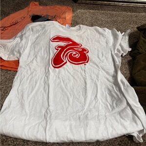 Seven Brew White T-Shirt with Red Graphic Colorado Springs co